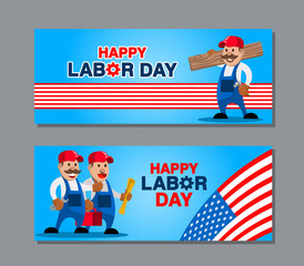 US Labor Day Greetings Banner