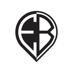 initial letter pin logo black