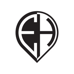 Obraz premium initial letter pin logo black