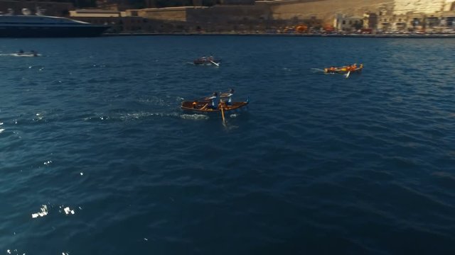 Aerial shot over a regatta race