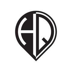 initial letter pin logo black