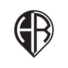 initial letter pin logo black