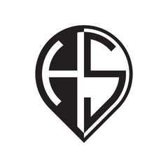 initial letter pin logo black