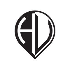 initial letter pin logo black