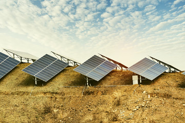 Solar energy modern electric power production technology renewable energy concept