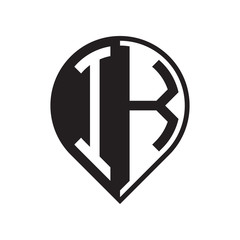 initial letter pin logo black