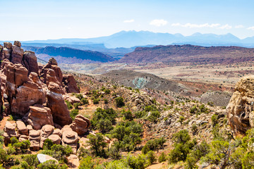 Beautiful mountain view in Arches National Park, Utah