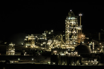 Cement Plant at Night 1