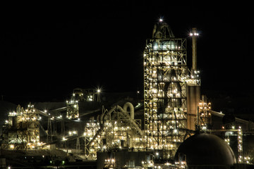 Cement Plant at Night 2
