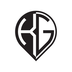 initial letter pin logo black