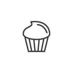 Cupcake logo or icon simple minimalist monoline lineart