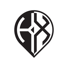 initial letter pin logo black