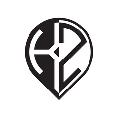 initial letter pin logo black