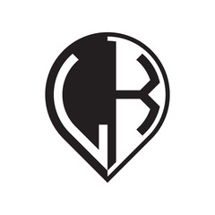 initial letter pin logo black