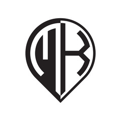 initial letter pin logo black