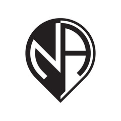 initial letter pin logo black