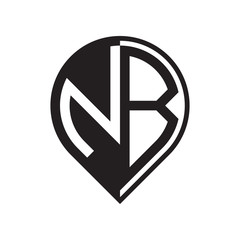 initial letter pin logo black