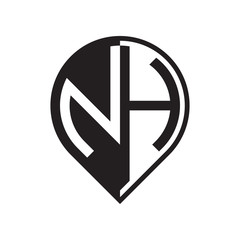 initial letter pin logo black