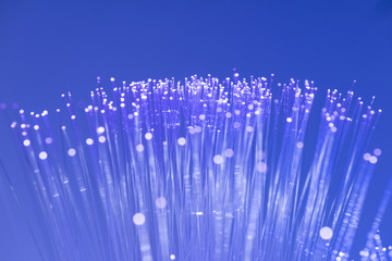 optical fibres dinamic flying from deep on technology background