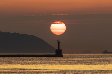 博多湾の夕日