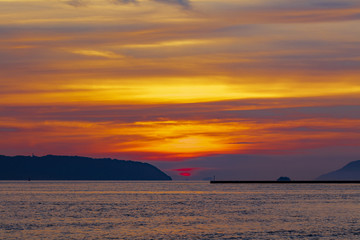 博多湾の夕日