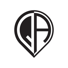 initial letter pin logo black