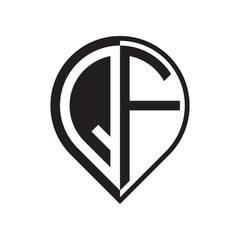 initial letter pin logo black