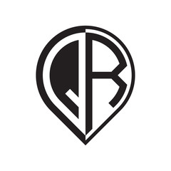 initial letter pin logo black