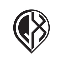 initial letter pin logo black