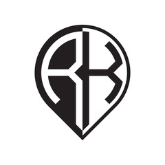 initial letter pin logo black