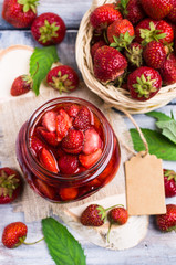 Slices of red strawberries