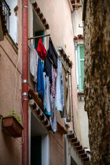 On the streets of the beautiful Mediterranean city of Menton. French Riviera. Cote d'Azur.