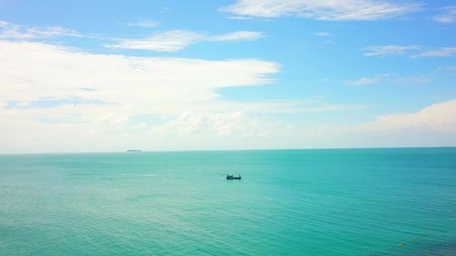 Aerial photos Passenger Ship Come to Koh Samet in Thailand.