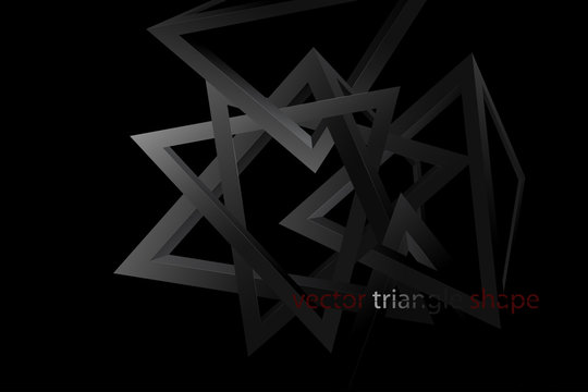 Triangle shape scene vector abstract wallpaper on a black backgrounds