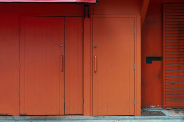 sidewalk by street wall & door