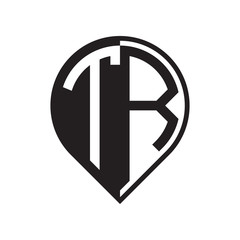 initial letter pin logo black