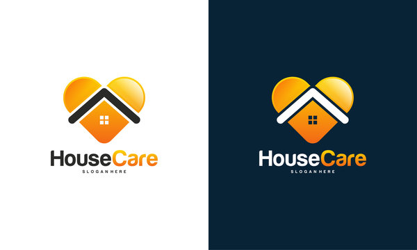 House Care logo designs concept vector, Home and love logo template 