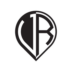 initial letter pin logo black