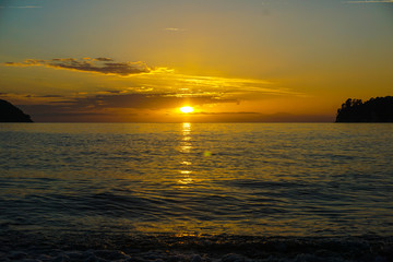 Another great sunrise on the Abel Tasman Coastal Track in New Zealand on a great walk