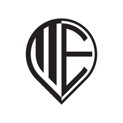 initial letter pin logo black