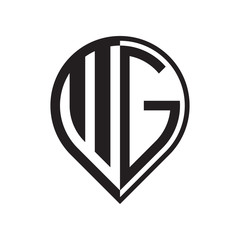 initial letter pin logo black