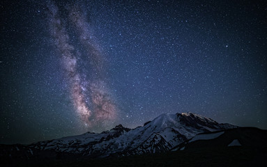 Milky Way Over Mount Rainier