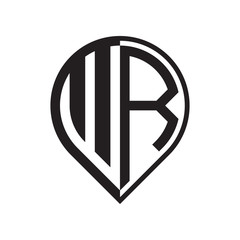 initial letter pin logo black