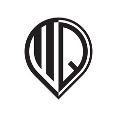 initial letter pin logo black