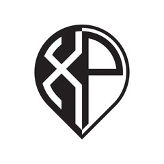 initial letter pin logo black