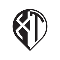 initial letter pin logo black