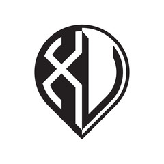 initial letter pin logo black