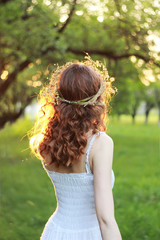 wedding hairstyle with wreath