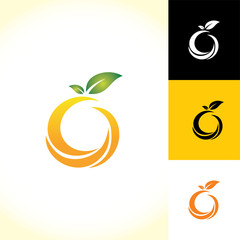 oranges juice icon logo