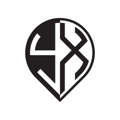 initial letter pin logo black